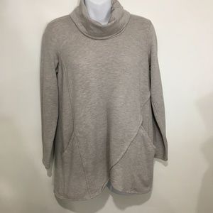 Pure Jill PXS Petite Gray Pullover Cowl Neck Sweater Pockets